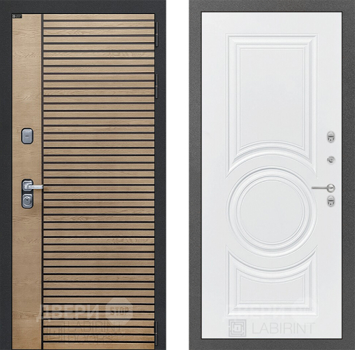 Входная металлическая Дверь Лабиринт (LABIRINT) Ritm 23 Белый софт в Можайске