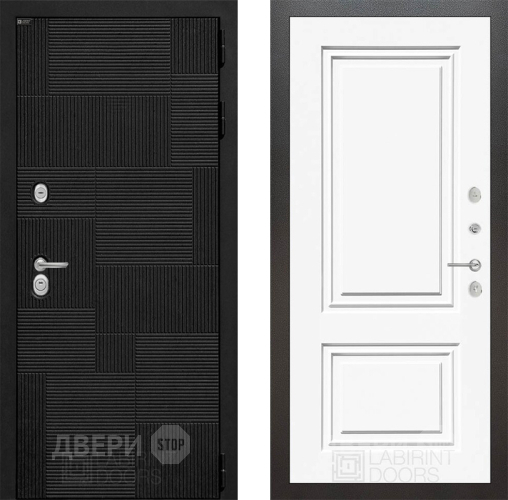 Входная металлическая Дверь Лабиринт (LABIRINT) Pazl 26 Белый (RAL-9003) в Можайске