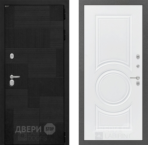 Входная металлическая Дверь Лабиринт (LABIRINT) Pazl 23 Белый софт в Можайске