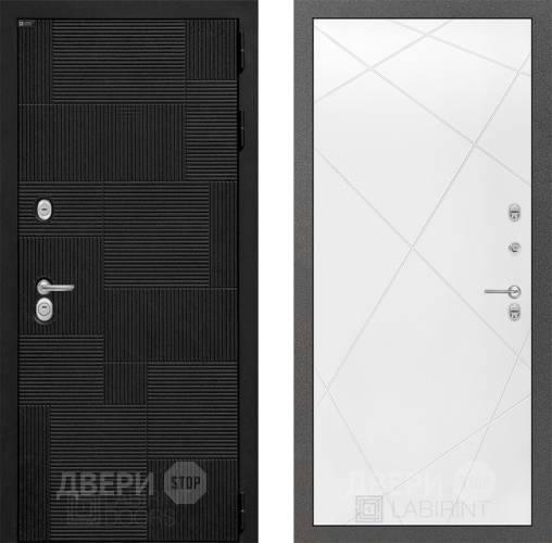Входная металлическая Дверь Лабиринт (LABIRINT) Pazl 24 Белый софт в Можайске