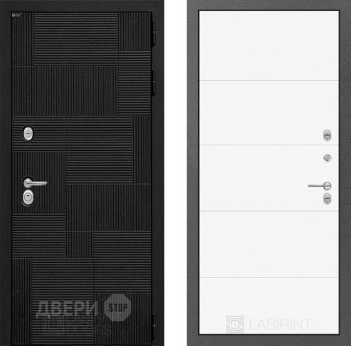 Входная металлическая Дверь Лабиринт (LABIRINT) Pazl 13 Белый софт в Можайске