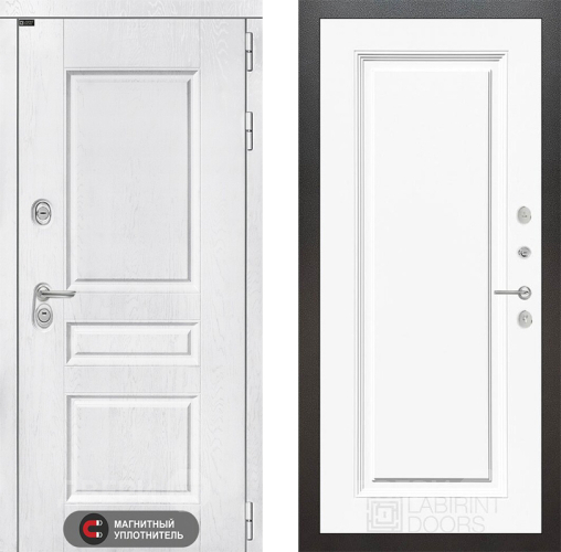 Входная металлическая Дверь Лабиринт (LABIRINT) Versal 27 Белый (RAL-9003) в Можайске