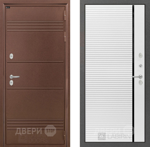 Входная металлическая Дверь Лабиринт (LABIRINT) Термо Лайт 22 Белый софт в Можайске