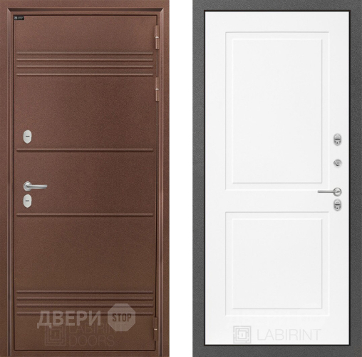 Входная металлическая Дверь Лабиринт (LABIRINT) Термо Лайт 11 Белый софт в Можайске