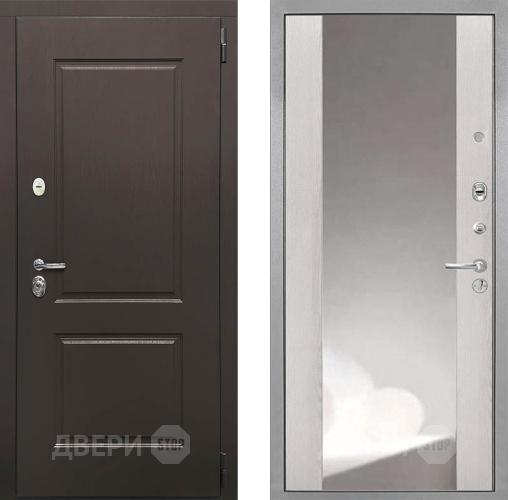 Входная металлическая Дверь Интекрон (INTECRON) Кампо ФЛЗ-516 Зеркало Сосна белая в Можайске
