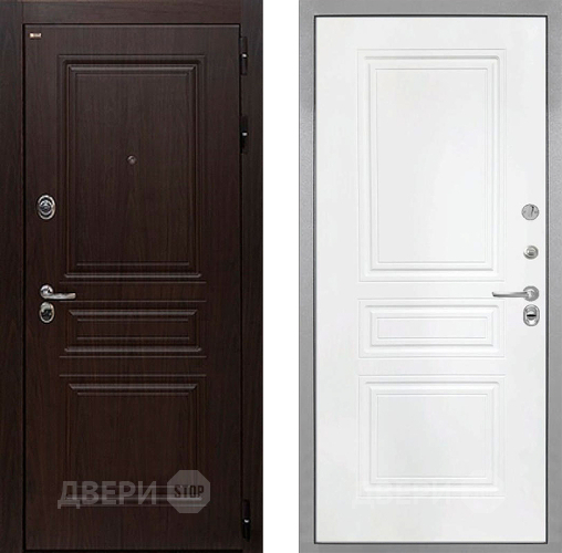 Входная металлическая Дверь Интекрон (INTECRON) Брайтон Тиковое Дерево ФЛ-243 Белый матовый в Можайске