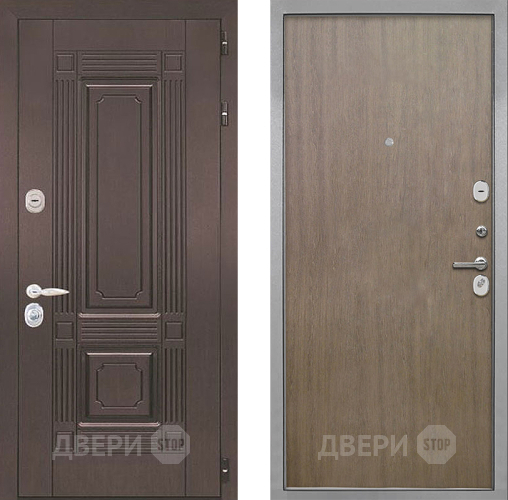 Входная металлическая Дверь Интекрон (INTECRON) Италия Гладкая шпон Венге коричневый в Можайске