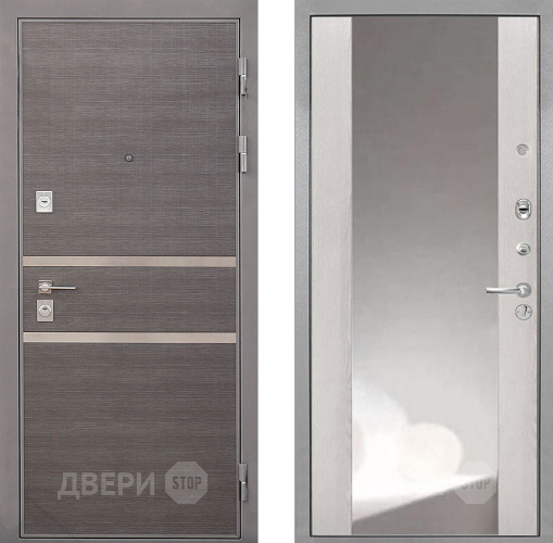 Входная металлическая Дверь Интекрон (INTECRON) Неаполь ФЛЗ-516 Зеркало Сосна белая в Можайске