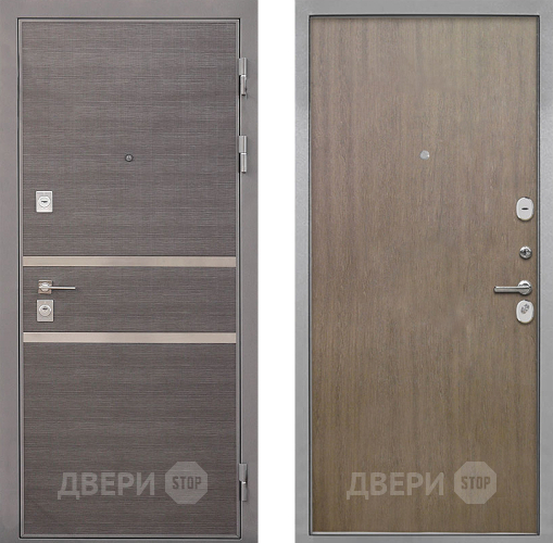 Входная металлическая Дверь Интекрон (INTECRON) Неаполь Гладкая шпон Венге коричневый в Можайске