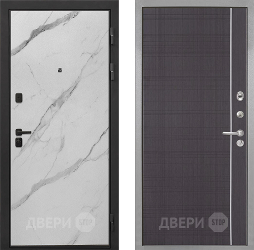 Входная металлическая Дверь Интекрон (INTECRON) Профит Black Мрамор Арктик В-07 с молдингом Венге в Можайске