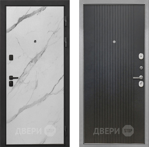 Входная металлическая Дверь Интекрон (INTECRON) Профит Black Мрамор Арктик ФЛ-295 Лофт черный в Можайске
