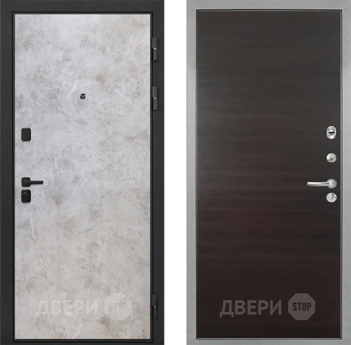 Входная металлическая Дверь Интекрон (INTECRON) Профит Black Мрамор Светлый Гладкая Эковенге поперечный в Можайске