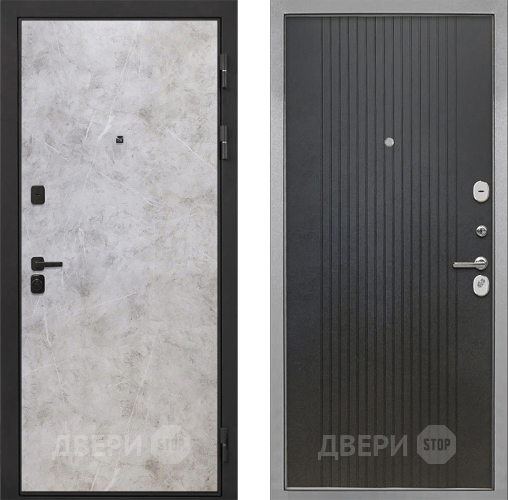Входная металлическая Дверь Интекрон (INTECRON) Профит Black Мрамор Светлый ФЛ-295 Лофт черный в Можайске