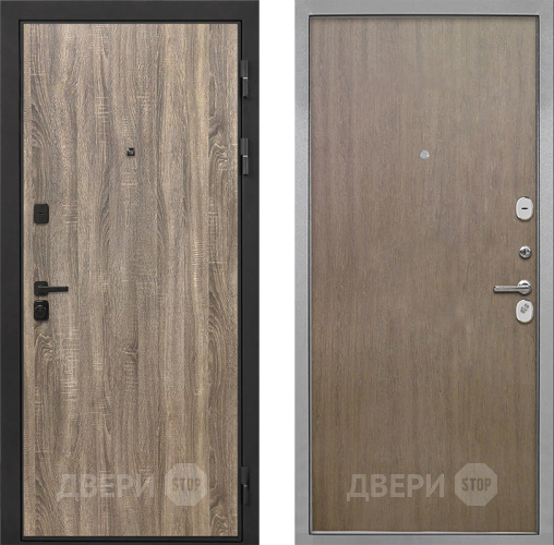 Входная металлическая Дверь Интекрон (INTECRON) Профит Black Дуб Турин Гладкая шпон Венге коричневый в Можайске