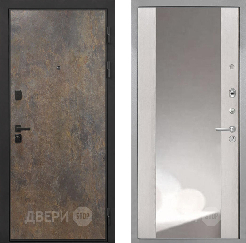Дверь Интекрон (INTECRON) Профит Black Гранж ФЛЗ-516 Зеркало Сосна белая в Можайске