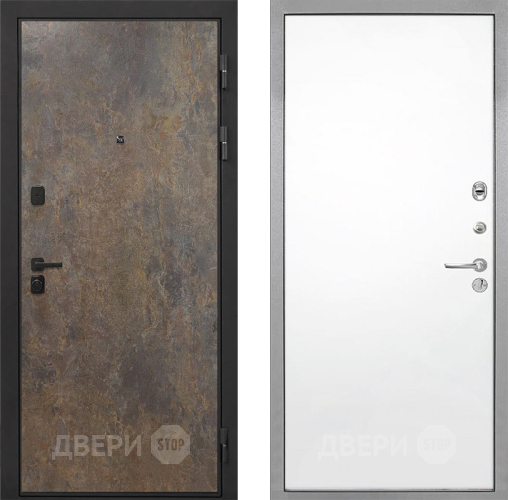 Входная металлическая Дверь Интекрон (INTECRON) Профит Black Гранж Гладкая Силк Сноу в Можайске