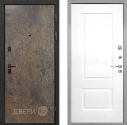 Входная металлическая Дверь Интекрон (INTECRON) Профит Black Гранж Альба Роял Вуд белый в Можайске