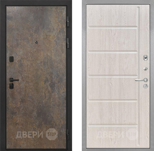 Входная металлическая Дверь Интекрон (INTECRON) Профит Black Гранж ФЛ-102 Сосна белая в Можайске