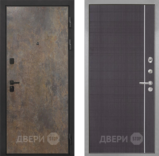 Входная металлическая Дверь Интекрон (INTECRON) Профит Black Гранж В-07 с молдингом Венге в Можайске