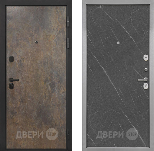 Входная металлическая Дверь Интекрон (INTECRON) Профит Black Гранж Гладкая Гранит лава оникс в Можайске