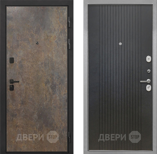 Входная металлическая Дверь Интекрон (INTECRON) Профит Black Гранж ФЛ-295 Лофт черный в Можайске