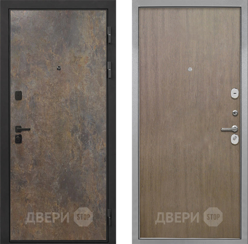 Входная металлическая Дверь Интекрон (INTECRON) Профит Black Гранж Гладкая шпон Венге коричневый в Можайске