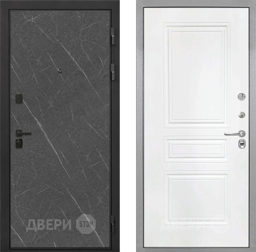 Входная металлическая Дверь Интекрон (INTECRON) Профит Black Гранит Лава Оникс ФЛ-243 Белый матовый в Можайске
