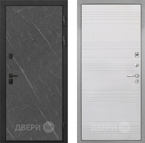 Входная металлическая Дверь Интекрон (INTECRON) Профит Black Гранит Лава Оникс ФЛ-316 Белый ясень в Можайске