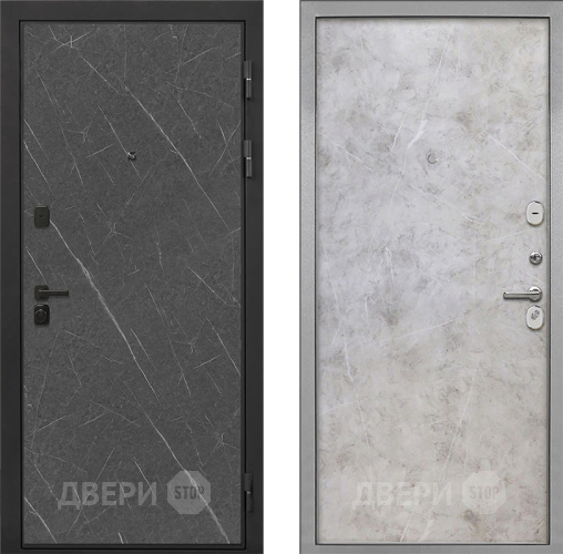 Входная металлическая Дверь Интекрон (INTECRON) Профит Black Гранит Лава Оникс Гладкая Мрамор светлый в Можайске