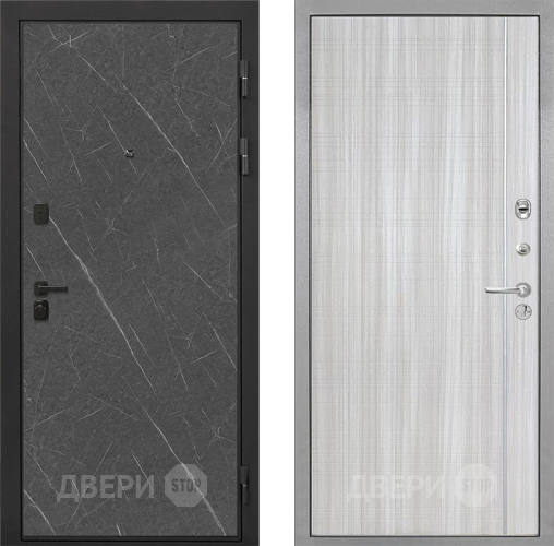 Входная металлическая Дверь Интекрон (INTECRON) Профит Black Гранит Лава Оникс В-07 с молдингом Сандал белый в Можайске