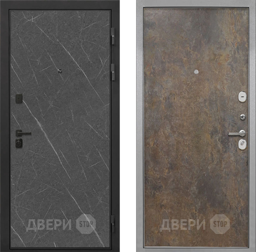 Входная металлическая Дверь Интекрон (INTECRON) Профит Black Гранит Лава Оникс Гладкая Гранж в Можайске