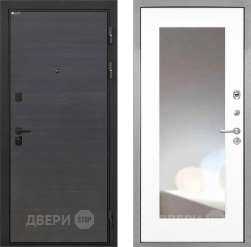 Входная металлическая Дверь Интекрон (INTECRON) Профит Black Эковенге ФЛЗ-120-М Зеркало Белый матовый в Можайске