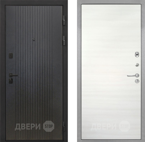 Входная металлическая Дверь Интекрон (INTECRON) Профит Black ФЛ-295 Гладкая Дуб сильвер поперечный в Можайске