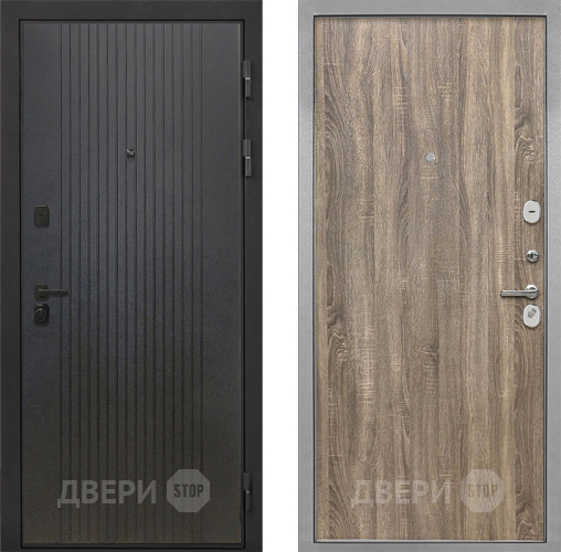 Входная металлическая Дверь Интекрон (INTECRON) Профит Black ФЛ-295 Гладкая Дуб турин в Можайске