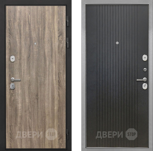Входная металлическая Дверь Интекрон (INTECRON) Гектор Дуб Турин ФЛ-295 Лофт черный в Можайске