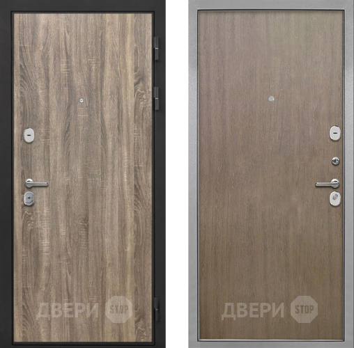 Входная металлическая Дверь Интекрон (INTECRON) Гектор Дуб Турин Гладкая шпон Венге коричневый в Можайске