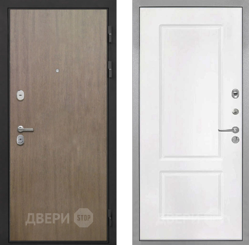 Входная металлическая Дверь Интекрон (INTECRON) Гектор Венге Коричневый КВ-2 Белый матовый в Можайске
