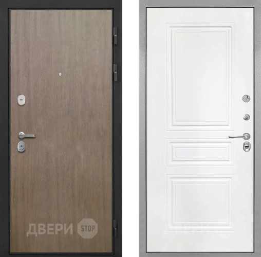 Входная металлическая Дверь Интекрон (INTECRON) Гектор Венге Коричневый ФЛ-243 Белый матовый в Можайске