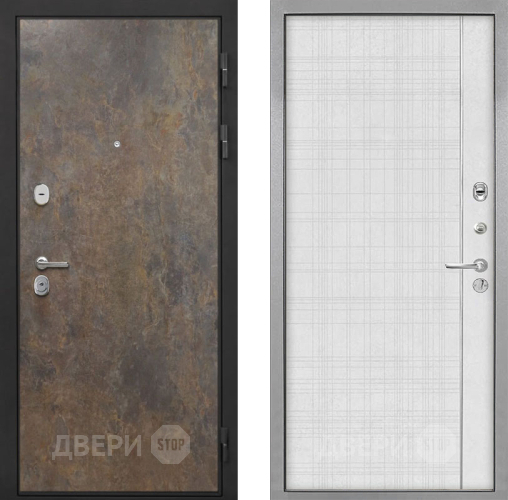 Входная металлическая Дверь Интекрон (INTECRON) Гектор Гранж В-07 с молдингом Лофт белый в Можайске