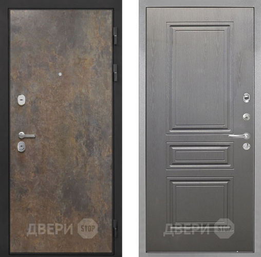 Входная металлическая Дверь Интекрон (INTECRON) Гектор Гранж ФЛ-243 Графит вуд дуб в Можайске