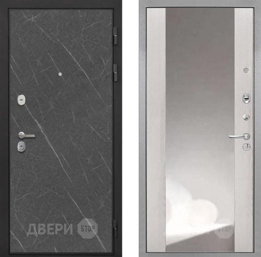 Входная металлическая Дверь Интекрон (INTECRON) Гектор Гранит Лава Оникс ФЛЗ-516 Зеркало Сосна белая в Можайске