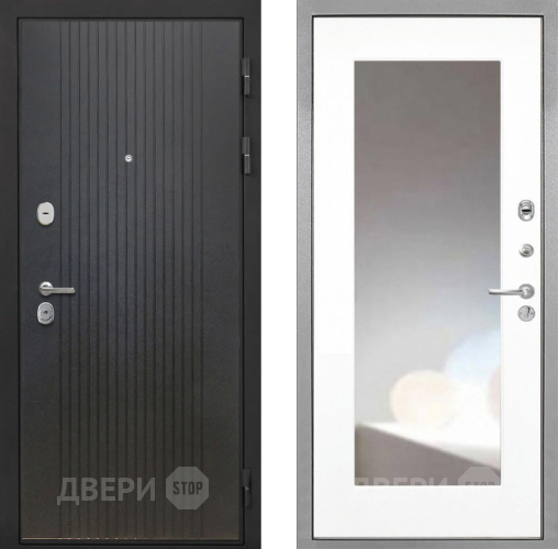 Входная металлическая Дверь Интекрон (INTECRON) Гектор ФЛ-295 ФЛЗ-120-М Зеркало Белый матовый в Можайске