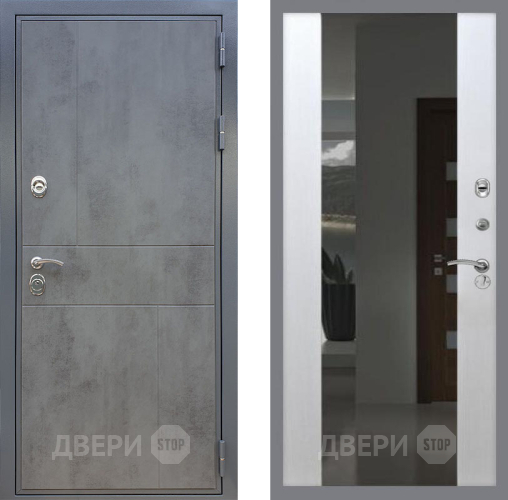Дверь Рекс (REX) ФЛ-290 СБ-16 Зеркало Белый ясень в Можайске