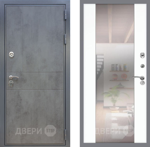 Входная металлическая Дверь Рекс (REX) ФЛ-290 СБ-16 Зеркало Силк Сноу в Можайске