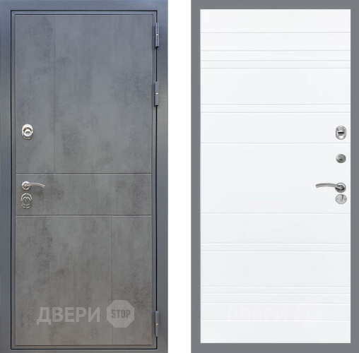 Входная металлическая Дверь Рекс (REX) ФЛ-290 Line Силк Сноу в Можайске