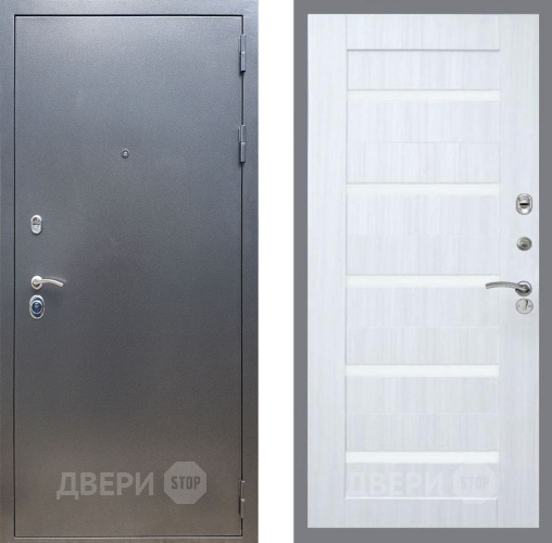 Входная металлическая Дверь Рекс (REX) 11 СБ-14 стекло белое Сандал белый в Можайске