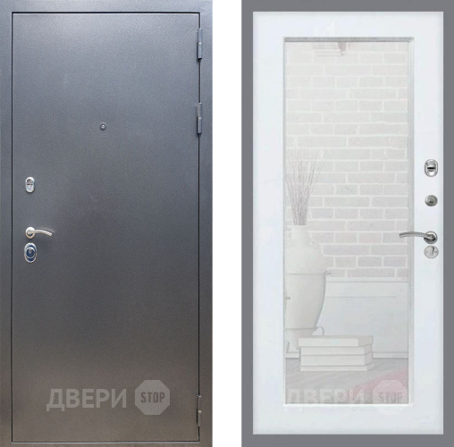 Входная металлическая Дверь Рекс (REX) 11 Зеркало Пастораль Белый ясень в Можайске