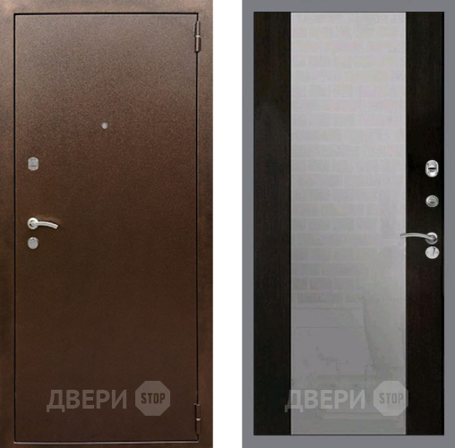 Входная металлическая Дверь Рекс (REX) 1А Медный Антик СБ-16 Зеркало Венге в Можайске