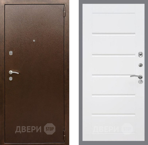 Входная металлическая Дверь Рекс (REX) 1А Медный Антик Сити Белый ясень в Можайске