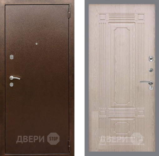Входная металлическая Дверь Рекс (REX) 1А Медный Антик FL-2 Беленый дуб в Можайске